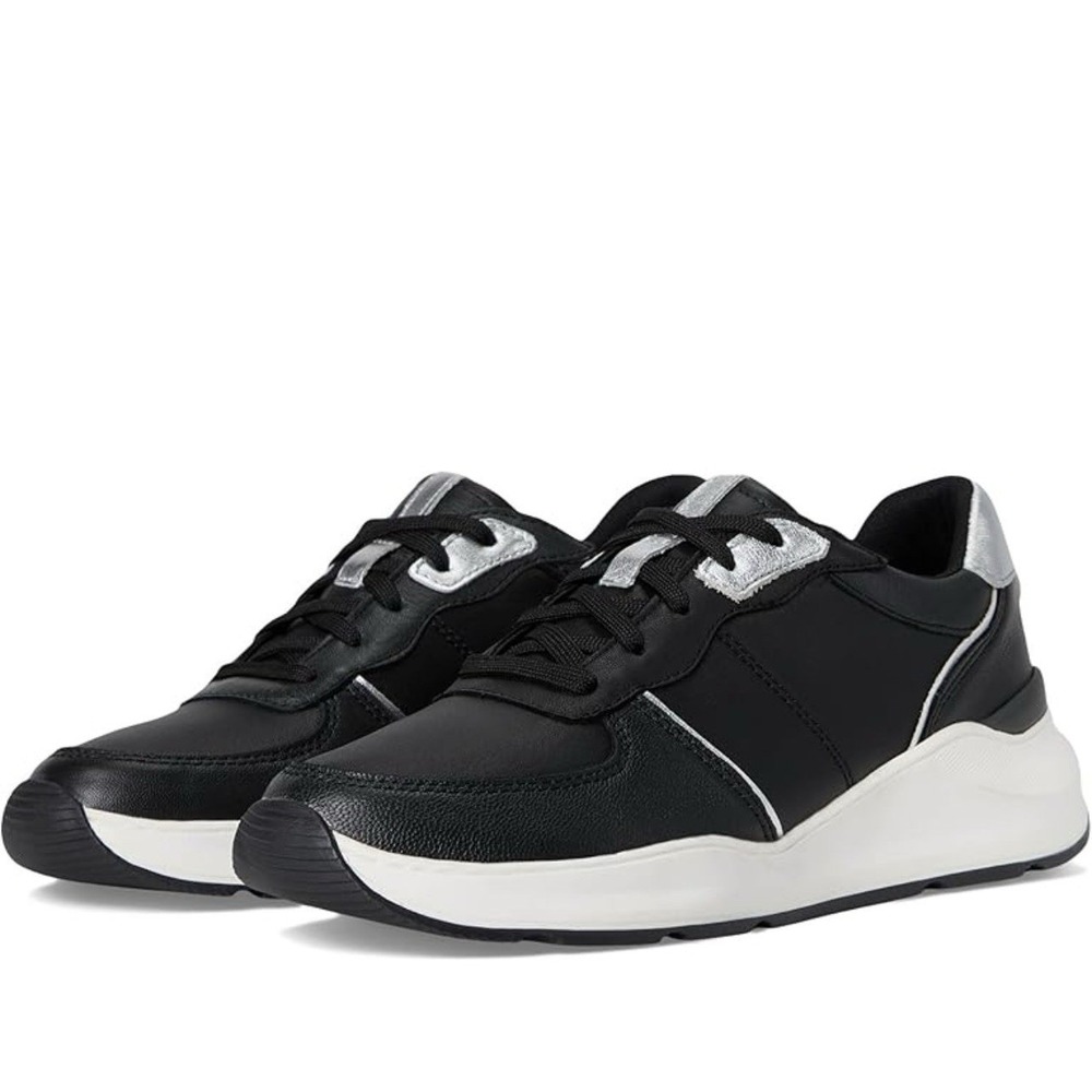 NATURALIZER New Blossom Black LEATHER Sneakers‎ Men's 12M Comfort Casual Shoes